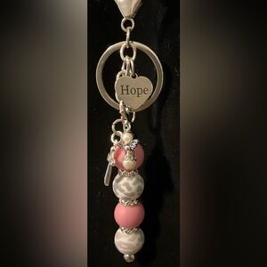“HOPE” FAITH PURSE KEYCHAIN INCLUDES CROSS, ANGEL CHARMS HANDMADE